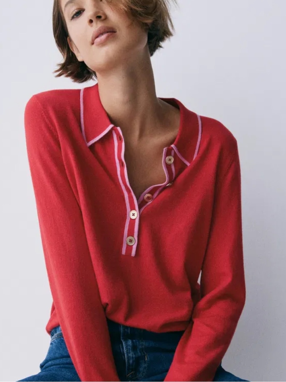 Boden Liz Henley jumper polo sweater M